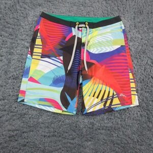 Tommy Bahama Relax Swim Trunks Mens 36 Multicolor Board Shorts Tropical Print